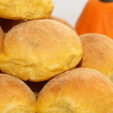 Fluffy overnight buns with pumpkin