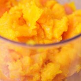 Beautiful orange pumpkin puree can be made in advance of course