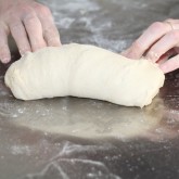 Semolina and sesame loaf shaping