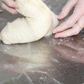 Semolina and sesame loaf shaping