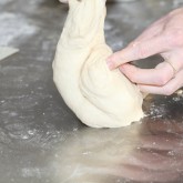 Semolina and sesame loaf shaping