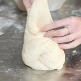 Semolina and sesame loaf shaping