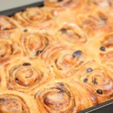 Sunday morning cinnamon buns - glaze and eat!