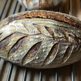 Stefano Ferro Sourdough bread (95% white high protein flour - 5% spelt flour), rye starter, cold proofing (16 hours)