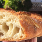 Jim Bauman - Baguettes 80% Hydration - Close up showing crumb