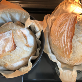 Stefano Ferro - sourdough loaves made with Manitoba and 10% spelt in Dutch oven