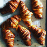 Stefano - Croissants and Pain au Chocolat - The recipe is your Classic French Croissants: I used French T55 flour and President beurre doux. The Chocolate is Swiss, Villars 70%. Hand made lamination.