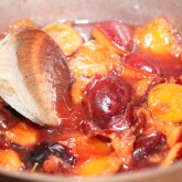 Stewing the plums