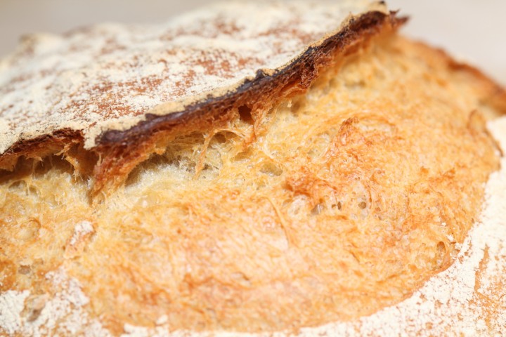 Weeknight Semolina Bread baked in a cloche - Bread Experience