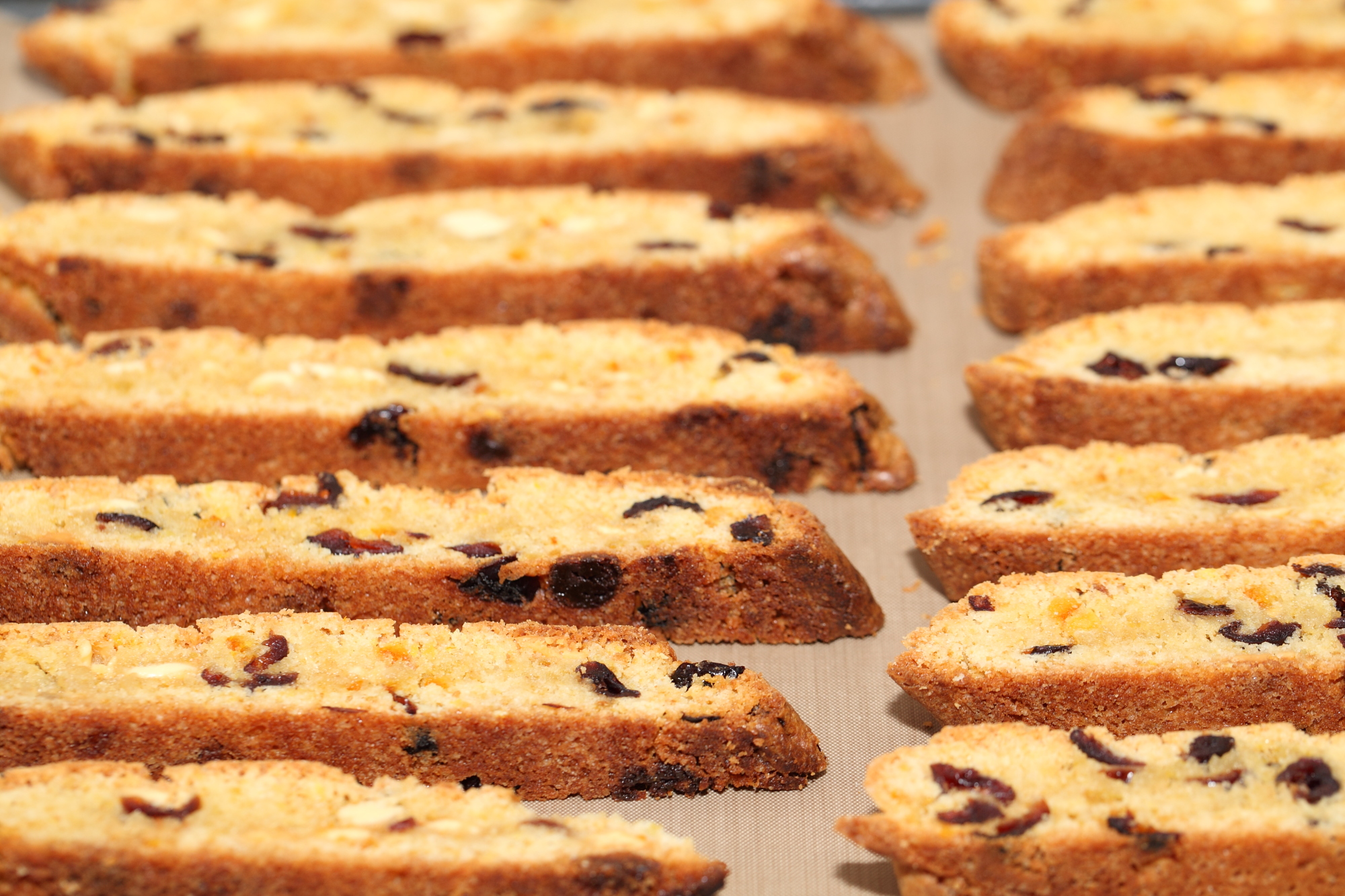 Cranberry, White Chocolate & Candied Orange Peel Biscotti Weekend Bakery